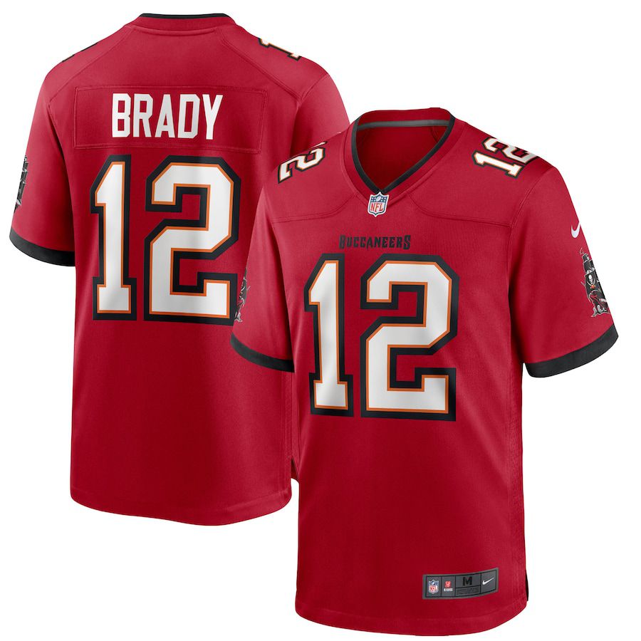 Men Tampa Bay Buccaneers 12 Tom Brady Nike Red Game NFL Jersey